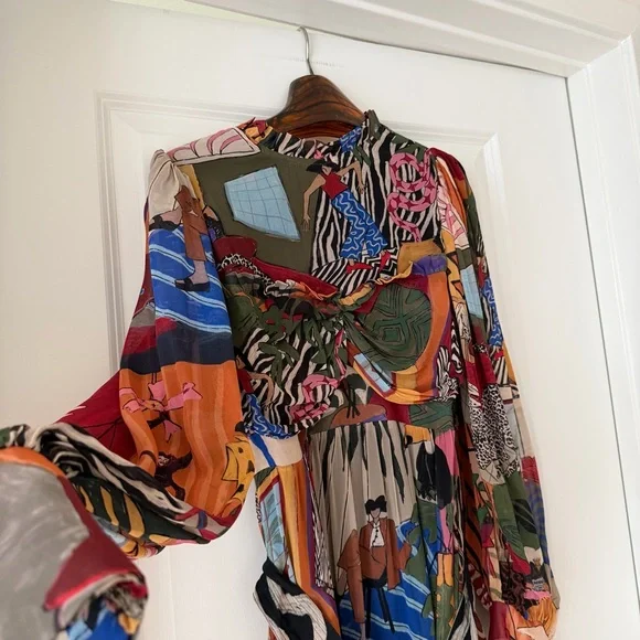 Farm Rio Tropical Multicolor Long Sleeve Maxi Dress - Picture 2 of 8